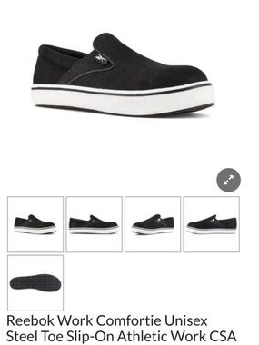 Reebok Black and White Slip-On Work Sneaker